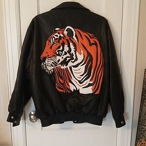 Unique Vintage Tiger Leather Jacket